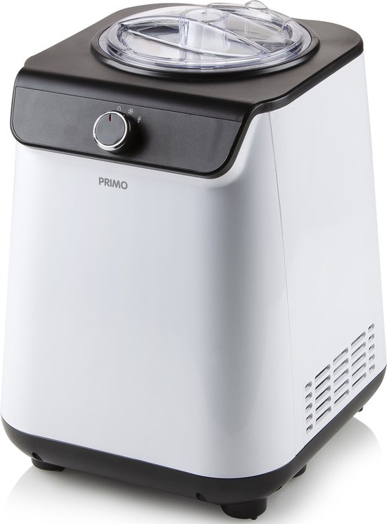 PRIMO PR401IM IJsmachine - IJsmaker - Zelf Vriezend - Met Compressor - 1,2L - Wit/Zwart