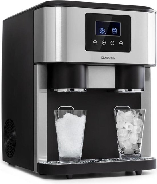 Klarstein Eiszeit Crush ijsblokjesmachine - 3-in-1: ijsklontjes, crushed ice en ijswater - 15 - 18 kg/24h - Watertank: 1,8 liter