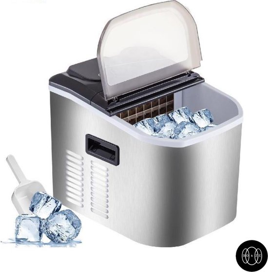 Vevor Ijsblokjesmachine - Ijsmachine Zelfvriezend - Ijsblokjesmakers - 24 Blokjes In 13-25min/18kg Per 24U/1,1Kg Opslag