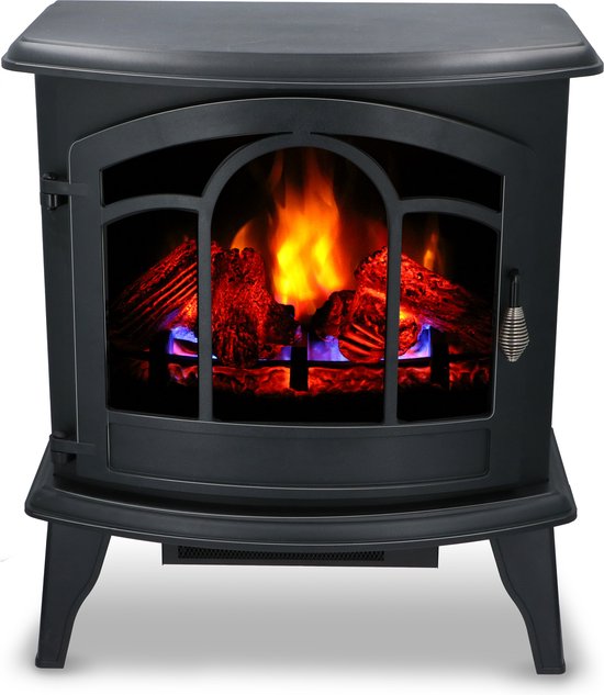 alpina Elektrische Sfeerhaard Vicenza - Afstandsbediening en Timer - LED Vlammen - 2000W - Zwart