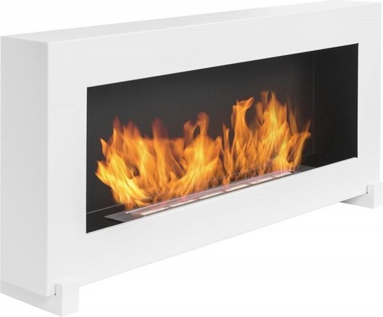 Wit Sfeerhaard Vrijstaand / Hangend 90 x 40 CM Bioethanolhaarden.com