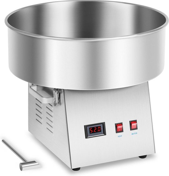 Royal Catering Suikerspinmachine - 52 cm - Roestvrij staal - Gedempte trillingen