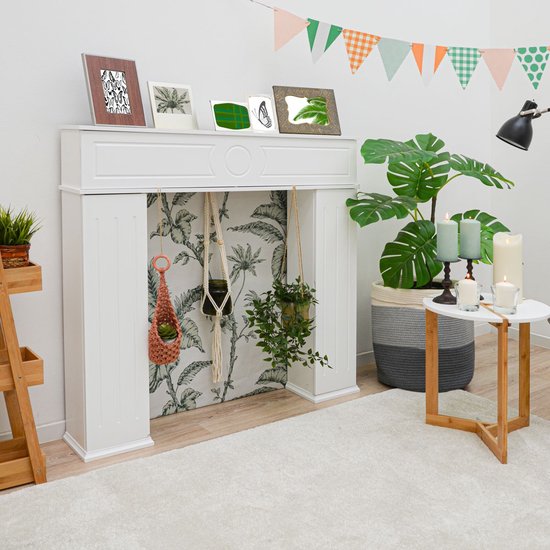 Geheimfach Kaminkonsole XL Stauraum 107x100cm Deko Kamin Holz Konsole Umrandung
