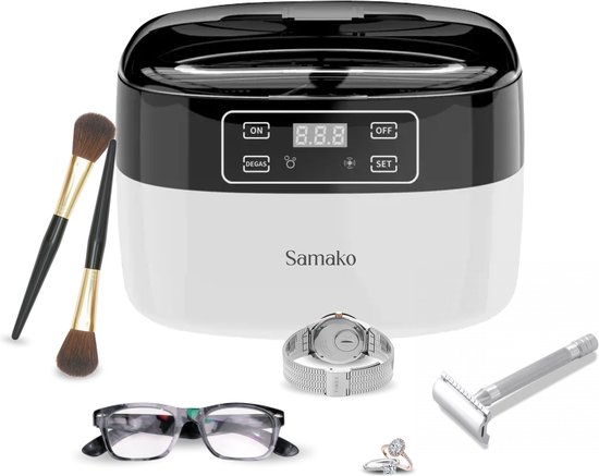 Samako Professionele Ultrasoon Reiniger - Reinigingsapparaat - Ultrasoonbad - Brillen - Sieraden - Horloge - Make-up kwast