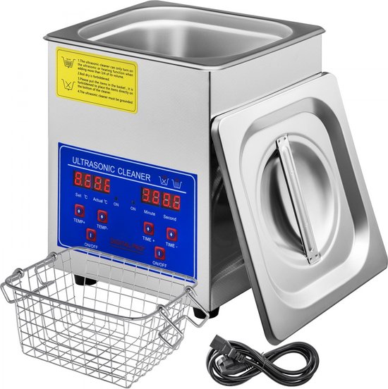Dakta® Ultrasone reiniger Machine Roestvrij staal Ultrasone reinigingsmachine Digitale verwarming Timer Sieradenreiniging voor commercieel persoonlijk thuisgebruik (2L)