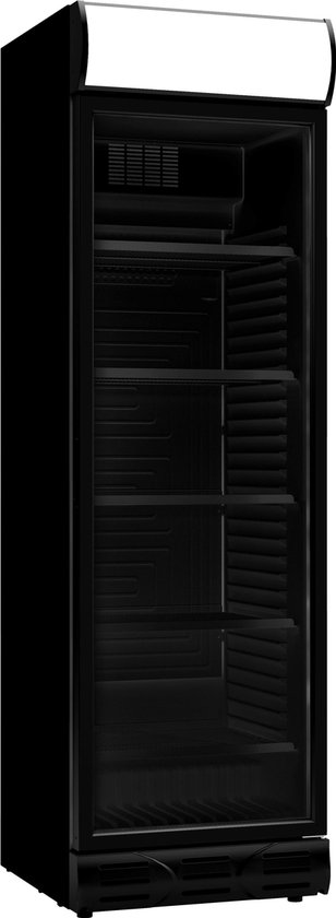 Combisteel Horeca Glasdeur Flessenkoeler - Zwart/All Black - 382 Liter - Lichtbak - LED Verlichting