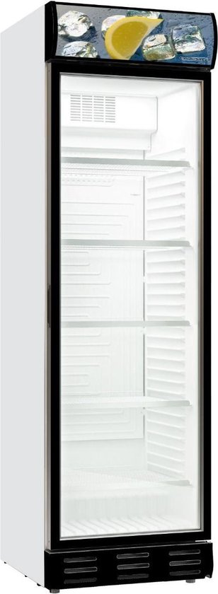 CombiSteel Horeca Drank Glasdeurkoelkast - 1 Deur - 382 Liter - Linksdraaiend - Lichtbak - Statisch met Ventilator