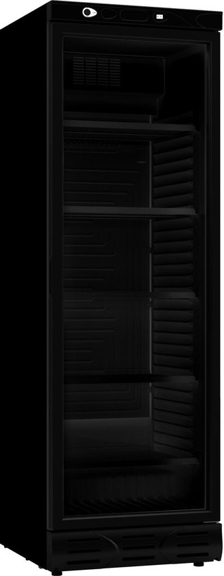Combisteel Horeca koelkast glazen deur - 1 deur, allblack - 382liter - LED verlichting - 5 roosters