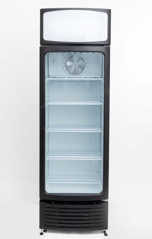 Husky C400H-WE-NL-HS - Barkoelkast - Met glazen deur - 397 Liter - Zwart