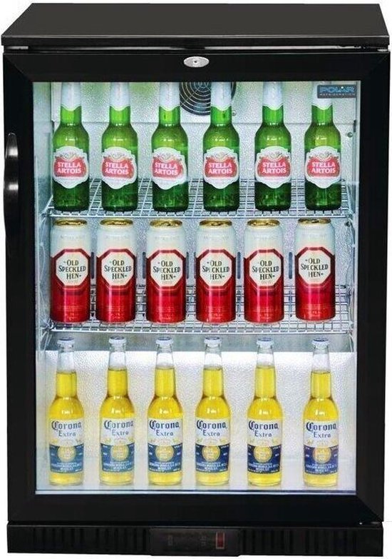 Polar G-Serie Laag Model Gekoelde Bardisplay Met Klapdeur Zwart 128l, Polar GL011