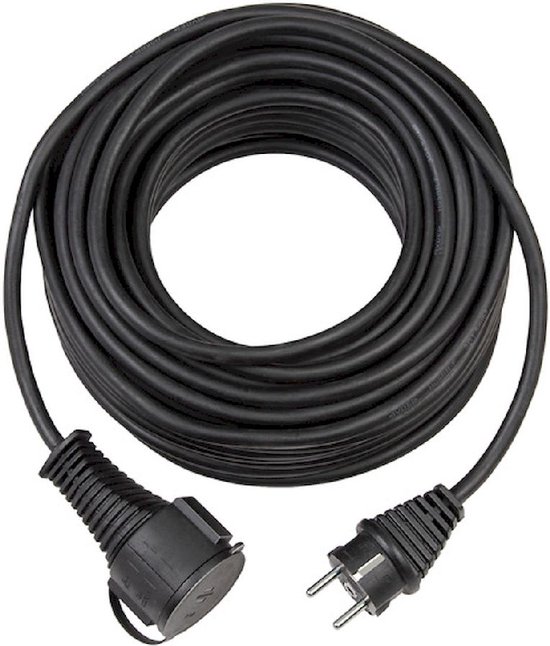 Brennenstuhl BREMAXXÂ® verlengnoer (verlengkabel 15m kabel in zwart, voor kortstondig buitengebruik IP44, bruikbaar tot -35 Â°C, olie- en UV-bestendig)