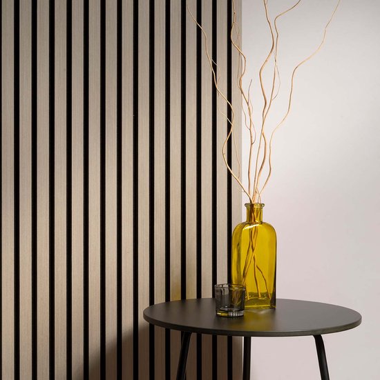 Akudeco® Akoestische wandpanelen - Akupanel - Lattenwand - Grey wash - 270 x 60cm