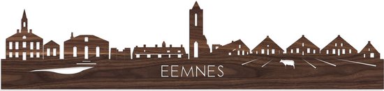 Skyline Eemnes Notenhout - 120 cm - Woondecoratie - Wanddecoratie - Meer steden beschikbaar - Woonkamer idee - City Art - Steden kunst - Cadeau voor hem - Cadeau voor haar - Jubileum - Trouwerij - WoodWideCities
