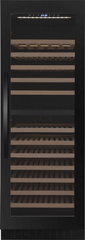 Wine Klima D167T - Wijnkoelkast - 165 flessen - 2 zones - Deur van ZWART/GLAS