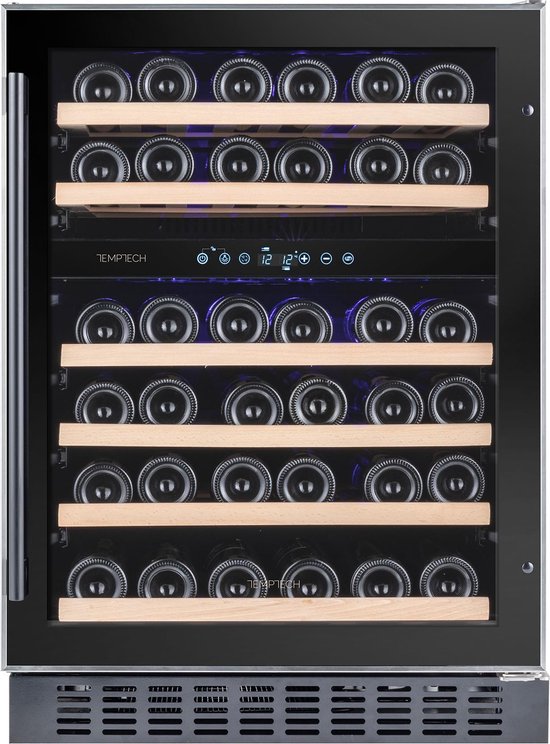 Temptech Premium WPX60DCB - wijnkoelkast - inhoud 46 Flessen - zwart