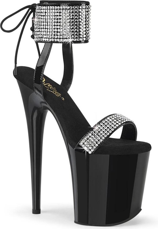 Pleaser - FLAMINGO870 Sandaal met enkelband, Paaldans schoenen - US 10 - 40 Shoes - Zwart