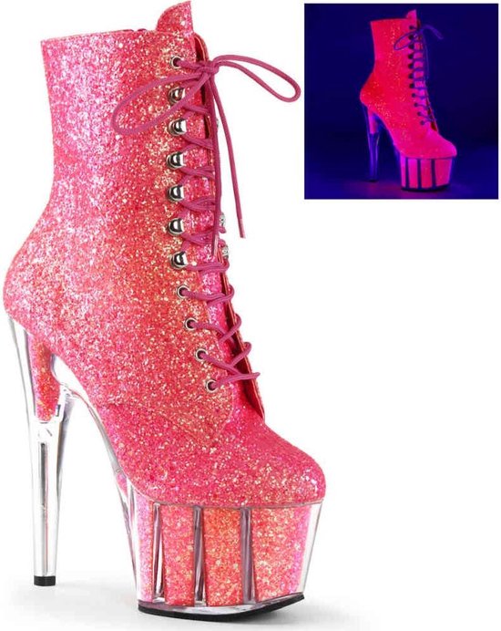 Pleaser - ADORE1020G Platform Boots, Pole dance shoes - Paaldans schoenen - 35 Shoes - Roze