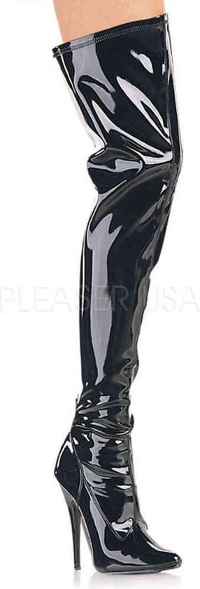 EU 45 = US 14 | DOMINA-3000 | 6 Plain Stretch Thigh Boot, Side Zip