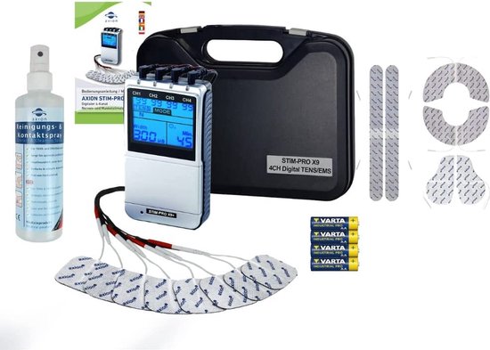 Axion® - TENS-EMS apparaat STIM-PRO X9+ - Voor elektrodentherapie - Met contactspray en elektroden pads
