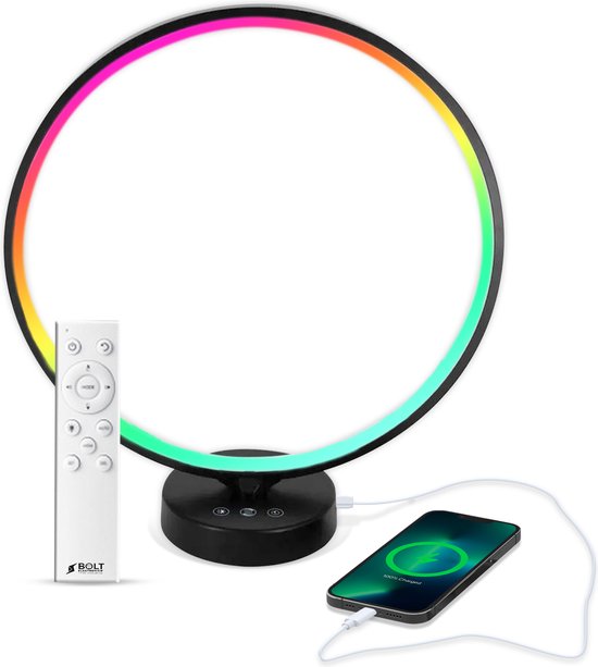 Bolt Electronics ® Tafellamp – Moodlamp – Lichttherapielamp - Moodlight – Daglichtlamp – RGB licht – Zwart