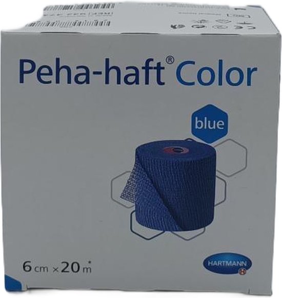 Peha-haft - latexvrije fixatiezwachtel - blauw - 8 cm x 20 meter