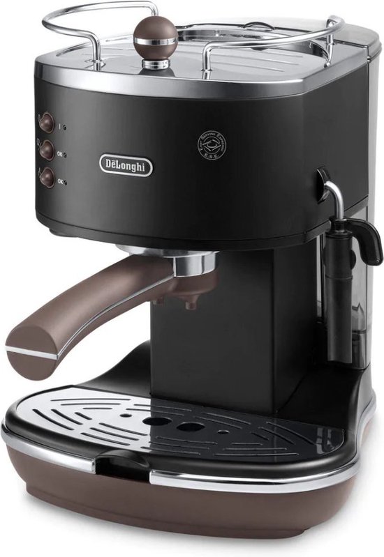 De'Longhi Icona Vintage ECOV311.BK - Pistonmachine - Zwart/Bruin