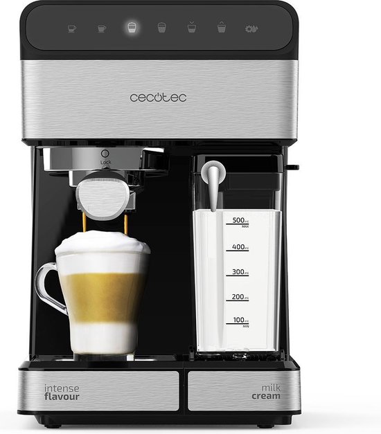 Cecotec Power Instant-ccino 20 Touch Vrijstaand Combinatiekoffiemachine Zwart, Roestvrijstaal 1,4 l 2 kopjes Half automatisch