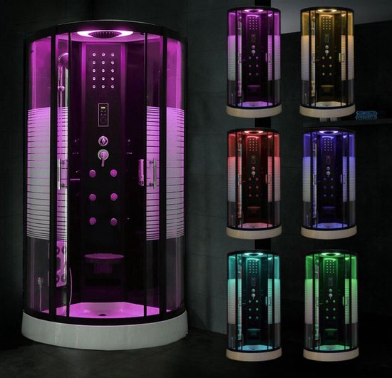 Stoomcabine met waterjets - Halfrond - 90x90 cm