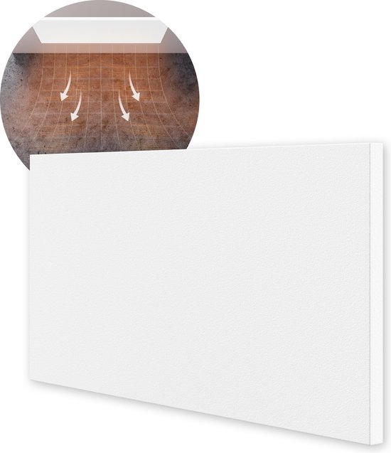Ecosun Infrarood Verwarmingspaneel - Plafond & Wand Montage - Verwarming voor Woonkamer of Badkamer - Wit - 119x59 cm - 600 Watt