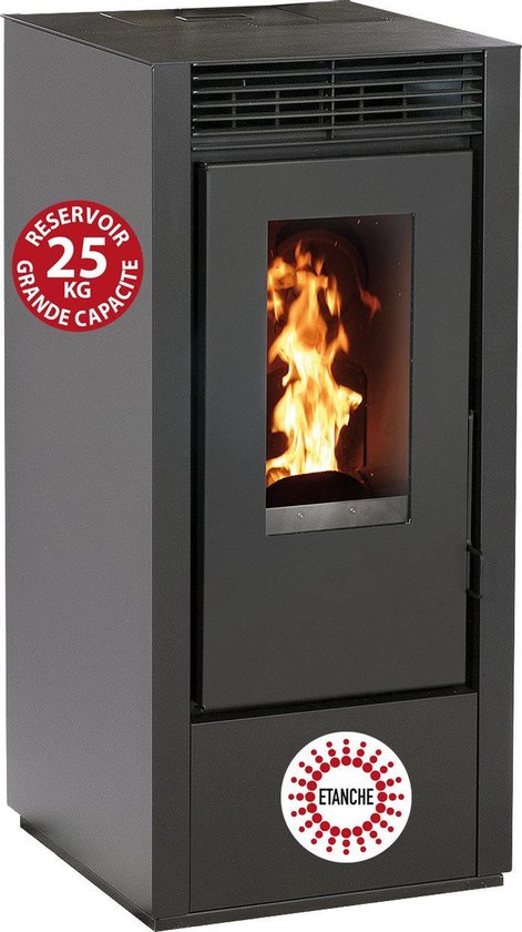 Marina 11Kw pelletkachel - Zwart