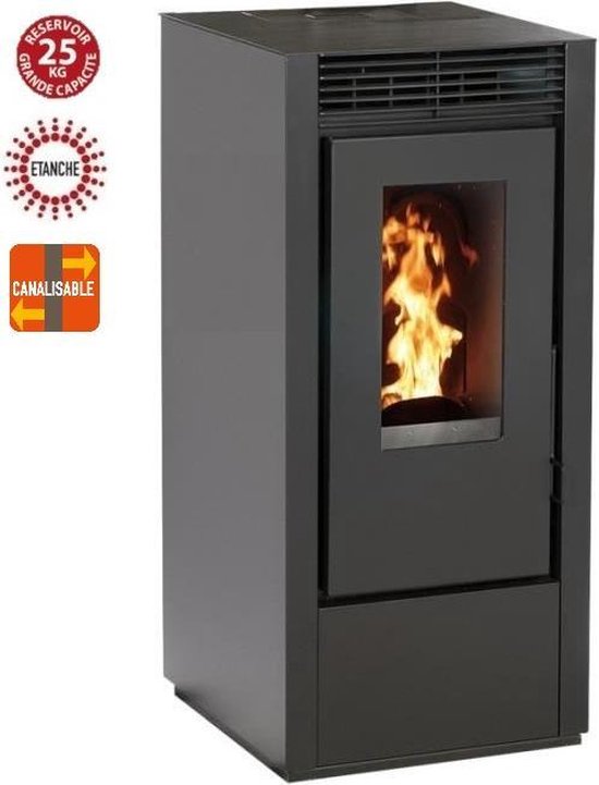 Marina 14Kw pelletkachel - Kanaliseerbaar - Zwart