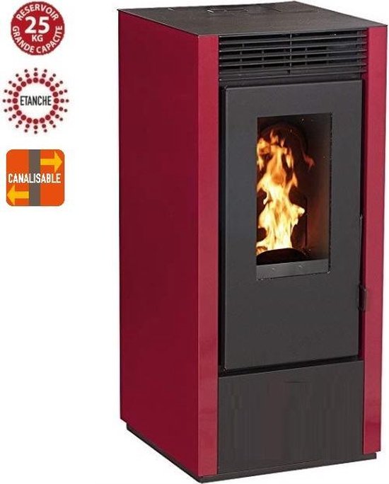 Marina 14Kw pelletkachel - Kanaliseerbaar - Bordeaux