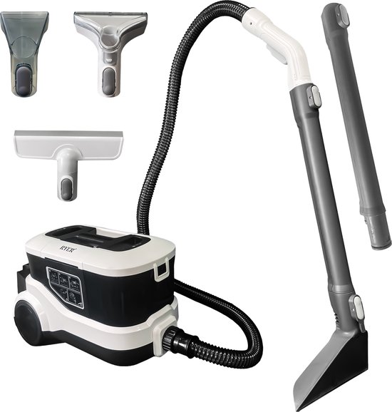 RYER Tapijtreiniger 2-1 Pro Vlekkenreiniger - Afneembare steel - Sproeier - 5 Opzetstukken - 3L