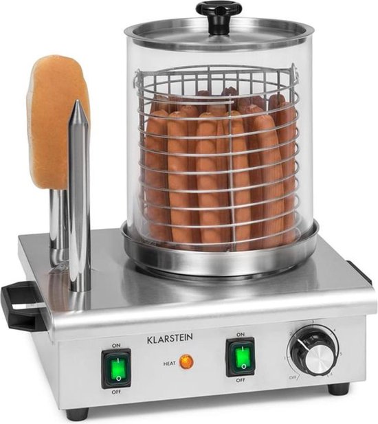 Klarstein Pro Worstfabriek hotdog maker 30-100°C glas roestvrij staal