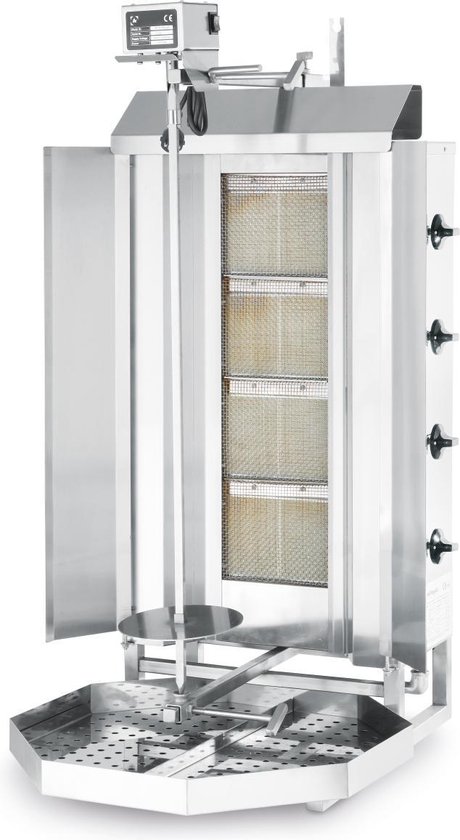 Hendi Kebabgrill Profi Line - Gas 12kW - Max. 80kg vlees - Grill hoogte: 90cm
