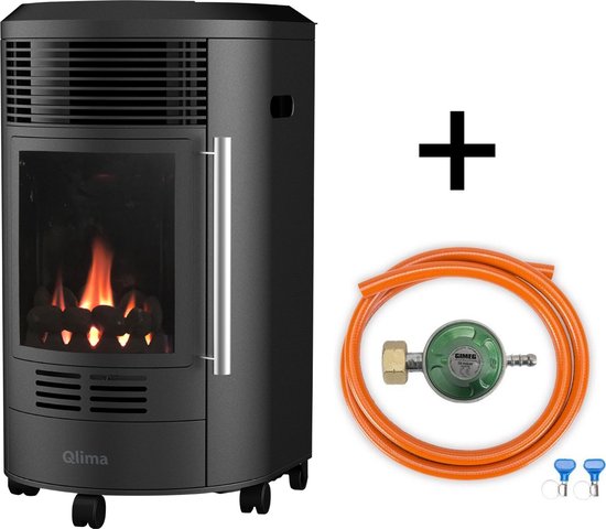 Qlima GH8034 - Mobiele gaskachel - Rolkachel - 3,4 kW Inclusief gasdrukregelaar