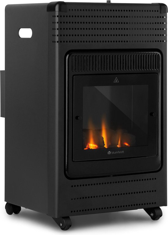 Blumfeldt Andora Flame Gaskachel - Gashaard - Vuurgloed Tot 3,4Kw - Zwart
