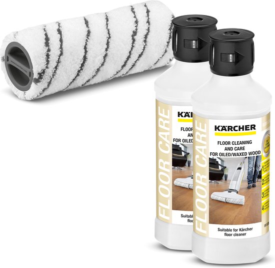 Kärcher Floor Cleaner Accessoire set Parket - 2 microvezelrollen GRIJS - 2x vloerreinigingsmiddel RM 535