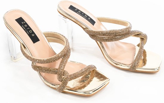 Zerba - Dames Sandalen - Muiltjes - Maat 41 – Goud Leer – Adria