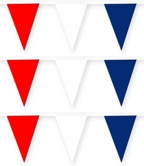 3x Australie stoffen vlaggenlijnen/slingers 10 meter van katoen - Landen feestartikelen versiering - WK duurzame herbruikbare slinger rood/wit/blauw van stof