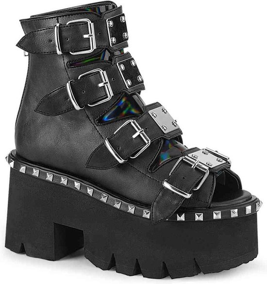 Demonia Plateau Sandaal -38 Shoes- ASHES-70 US 8 Zwart