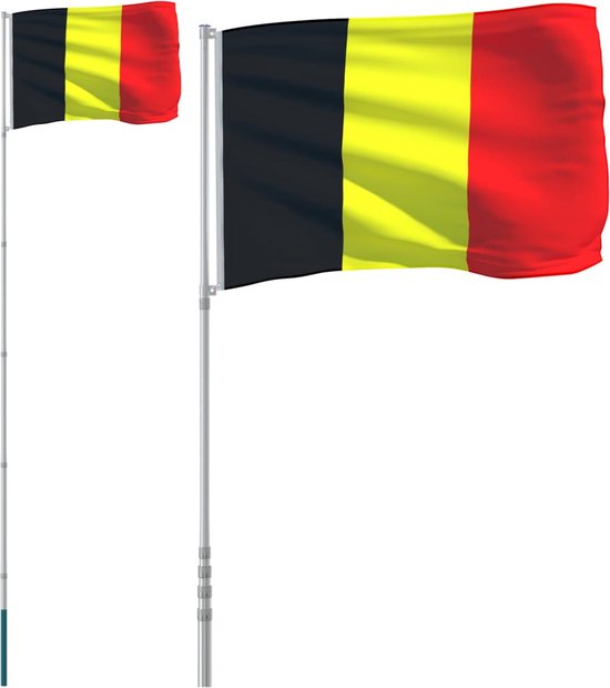 vidaXL-Vlag-met-vlaggenmast-België-5,55-m-aluminium