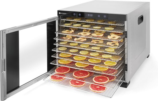 Hendi Voedseldroger Professional - Dehydrator - Droogoven - Profi Line - RVS - Professional - 10 Laags