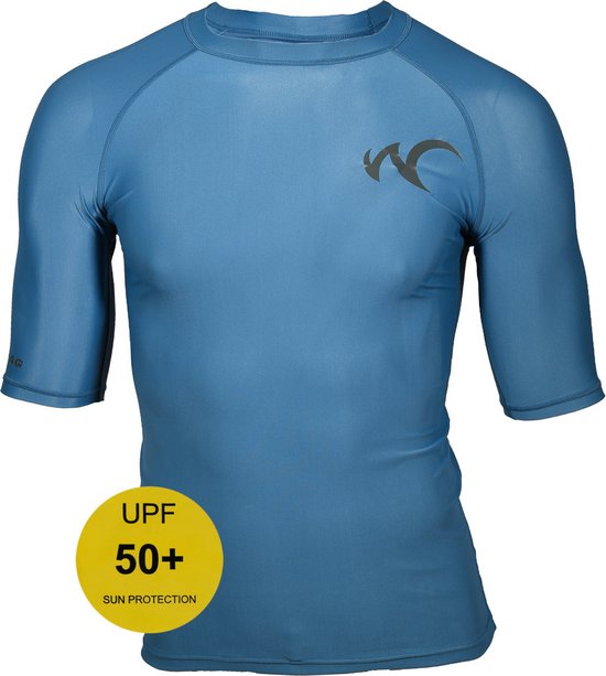Watrflag Rashguard Barcelona Men Blue - UV beschermend surf shirt bodyfit L