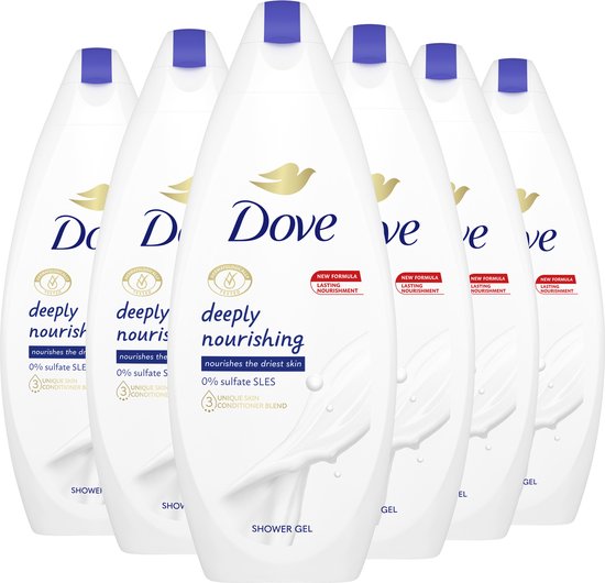 Dove Deeply Nourishing Douchegel - 6 x 250 ml - Voordeelverpakking