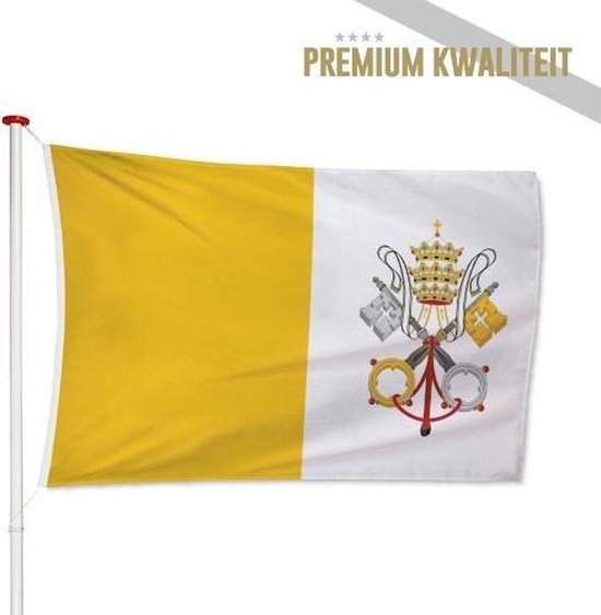Vaticaanse Vlag Vaticaanstad 100x150cm - Kwaliteitsvlag - Geschikt voor buiten