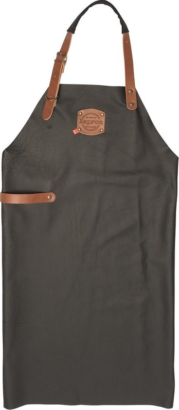 Xapron - Bovine Schort met Schouderbanden Large Leer - Leer - Bruin