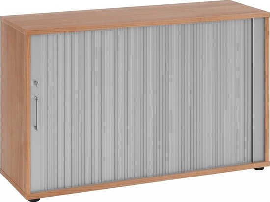 Roldeurkast - Wit/Zilver - 120 x 40 x 74,8 cm - Beta 1732S