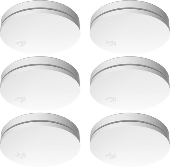 ELRO FS4610 Ultra Dunne Rookmelder met 10 jaar batterij - 23mm - Voldoet aan Europese Norm EN14604 - 6 stuks