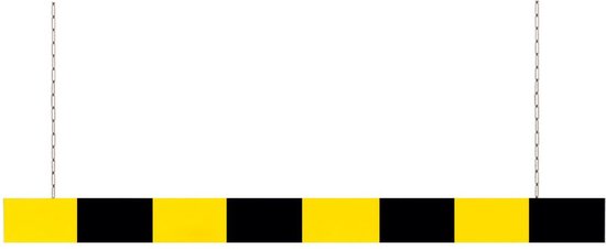 Hoogtebegrenzer - aluminium - geel zwart 2500 mm